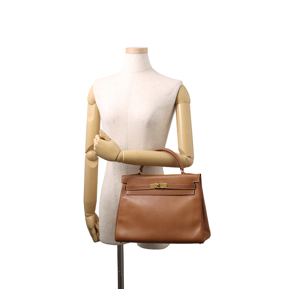 HERMES Kelly Retourne Gold Courchevel Size 32