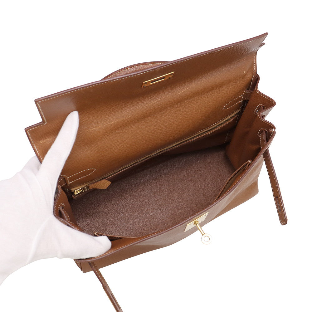 HERMES Kelly Retourne Gold Courchevel Size 32