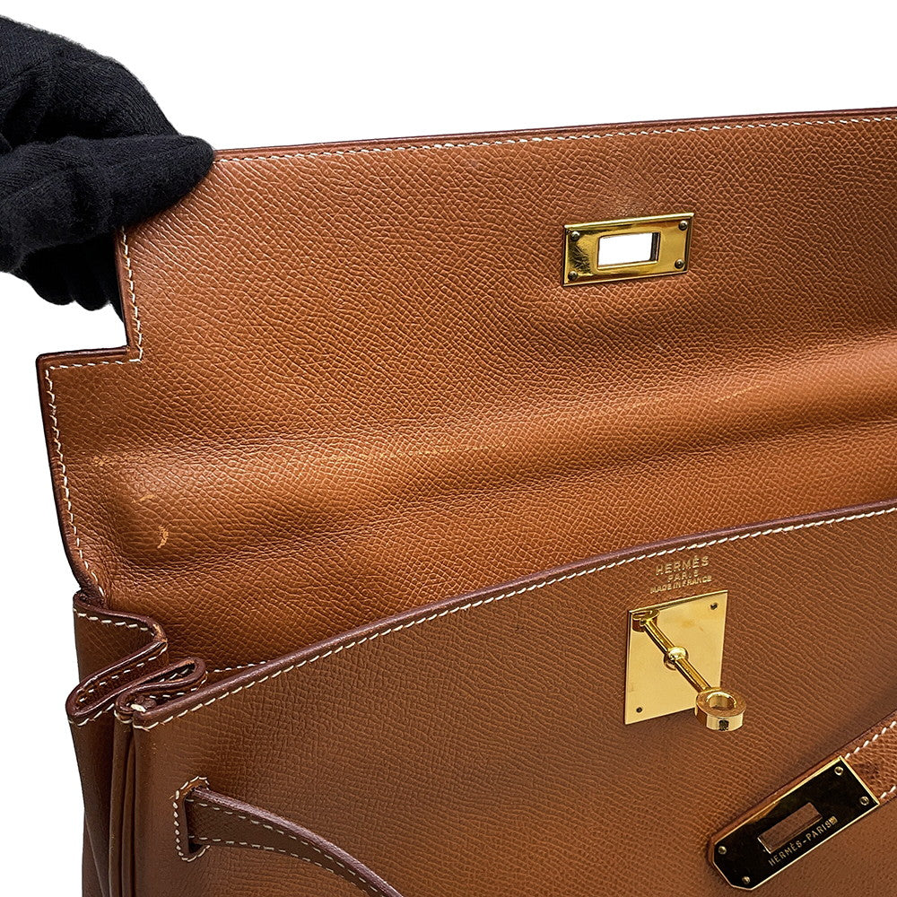 HERMES Kelly Retourne Gold Courchevel Size 32