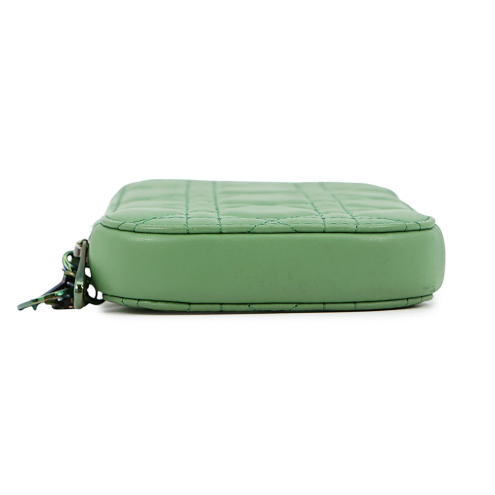 Dior Cannage Shoulder Phone Pouch Jade GreenS08724NEE_M69H Lambskin