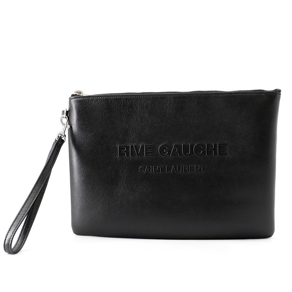 SAINT LAURENT PARIS Rive Gauche Clutch Bag Black581369CWTFE1000 Leather