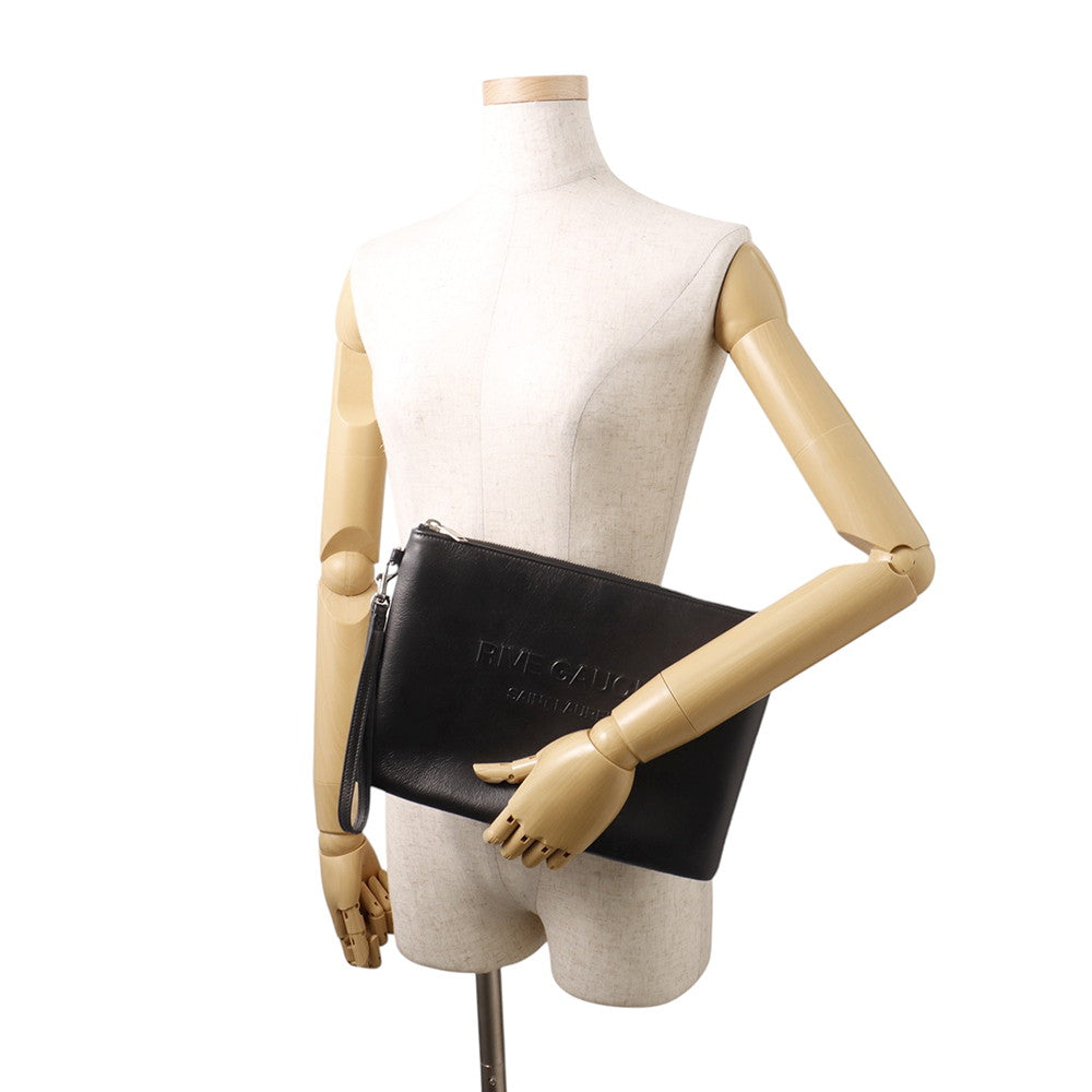 SAINT LAURENT PARIS Rive Gauche Clutch Bag Black581369CWTFE1000 Leather