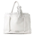 Valentino Garavani Fringe Tote Bag White Leather