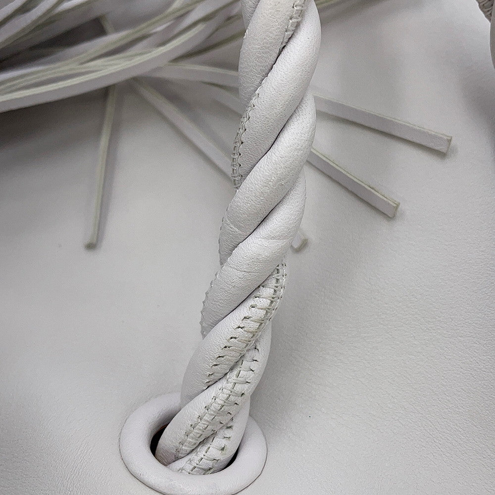 Valentino Garavani Fringe Tote Bag White Leather