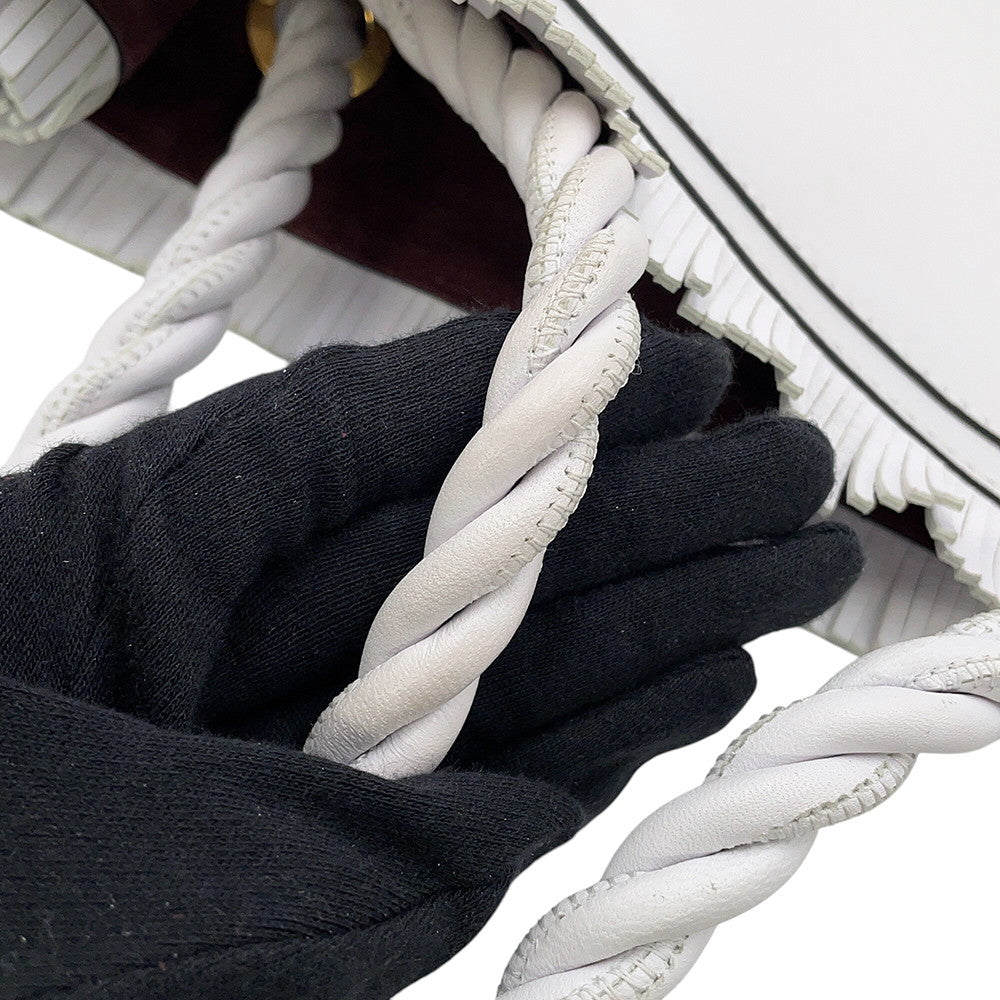 Valentino Garavani Fringe Tote Bag White Leather