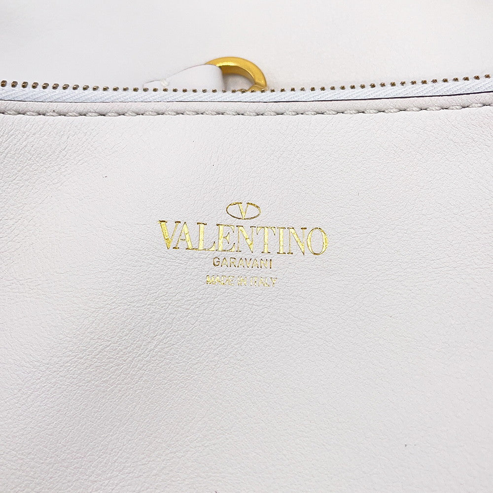 Valentino Garavani Fringe Tote Bag White Leather