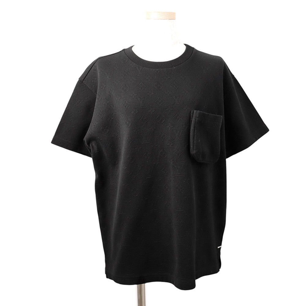 LOUIS VUITTON Signature 3D Pocket Monogram T-Shirt Size S Black Cotton100%