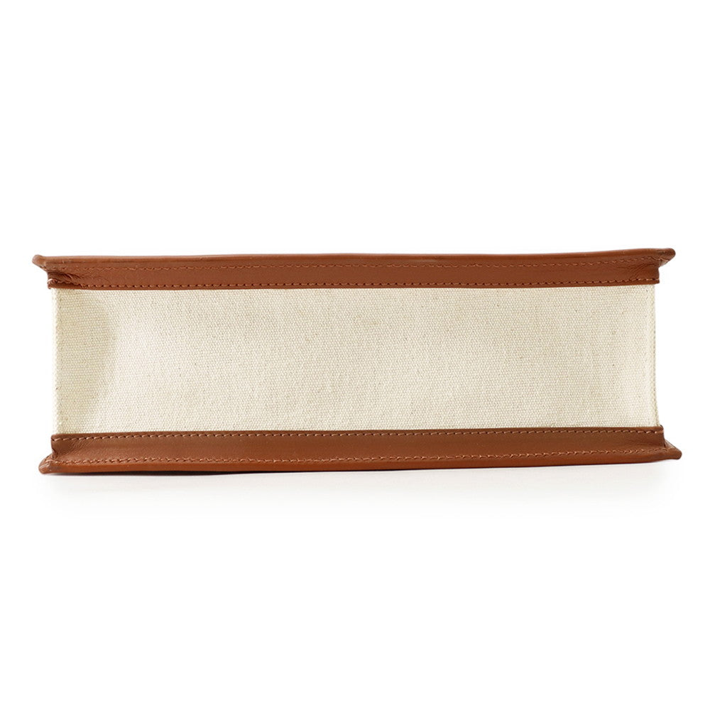 MORABITO Morabito Voyage 2WAY Handbag Ivory/Brown Canvas Leather