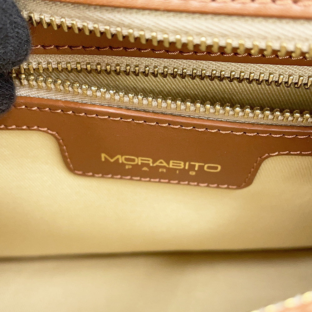 MORABITO Morabito Voyage 2WAY Handbag Ivory/Brown Canvas Leather