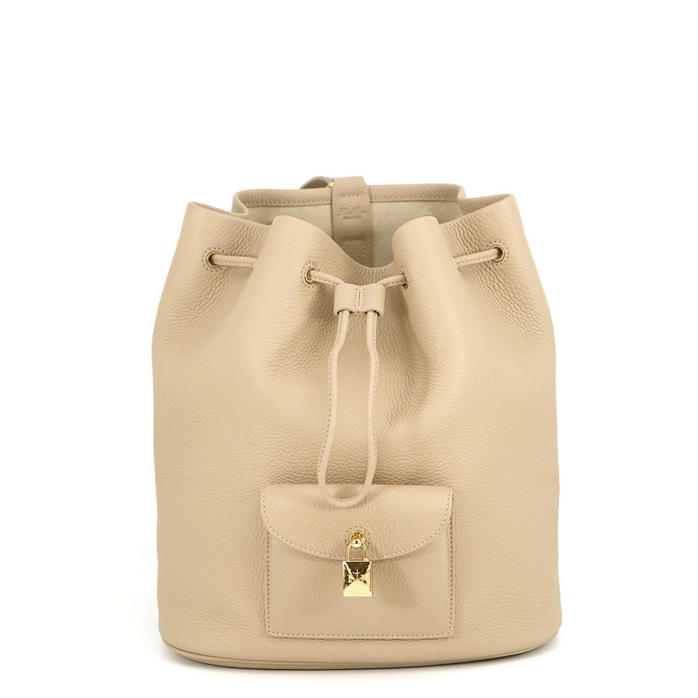 Loro Piana Loro Piana Extra Drawstring Backpack BeigeFAP1404 D0Q7 Leather