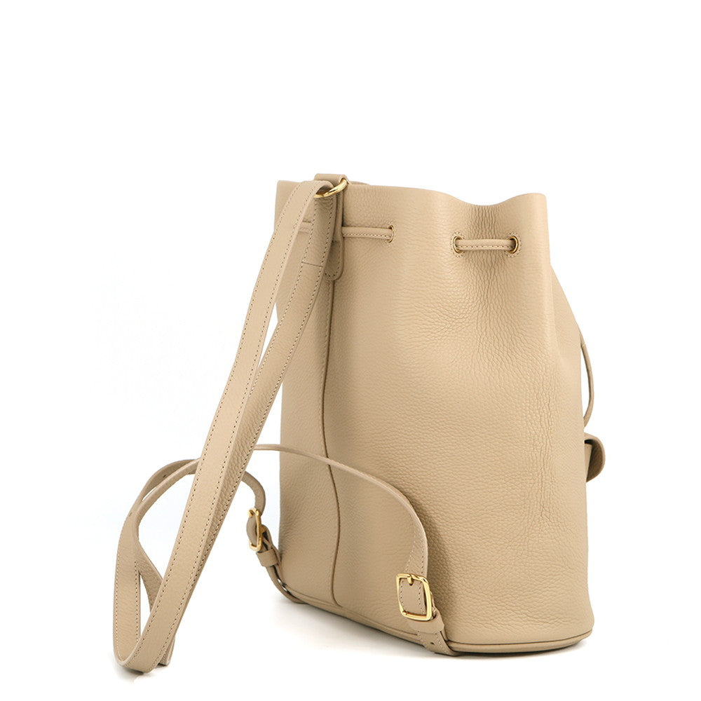 Loro Piana Loro Piana Extra Drawstring Backpack BeigeFAP1404 D0Q7 Leather