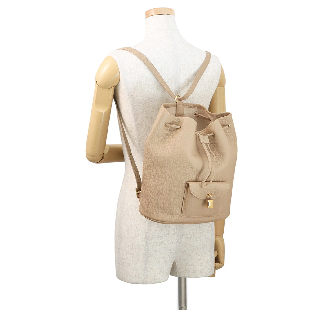 Loro Piana Loro Piana Extra Drawstring Backpack BeigeFAP1404 D0Q7 Leather