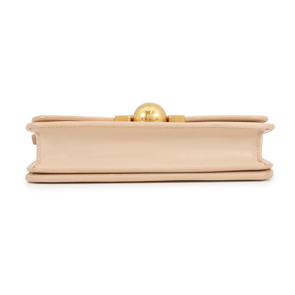 Bottega Veneta The Classic Shoulder Bag Beige Leather Size Mini