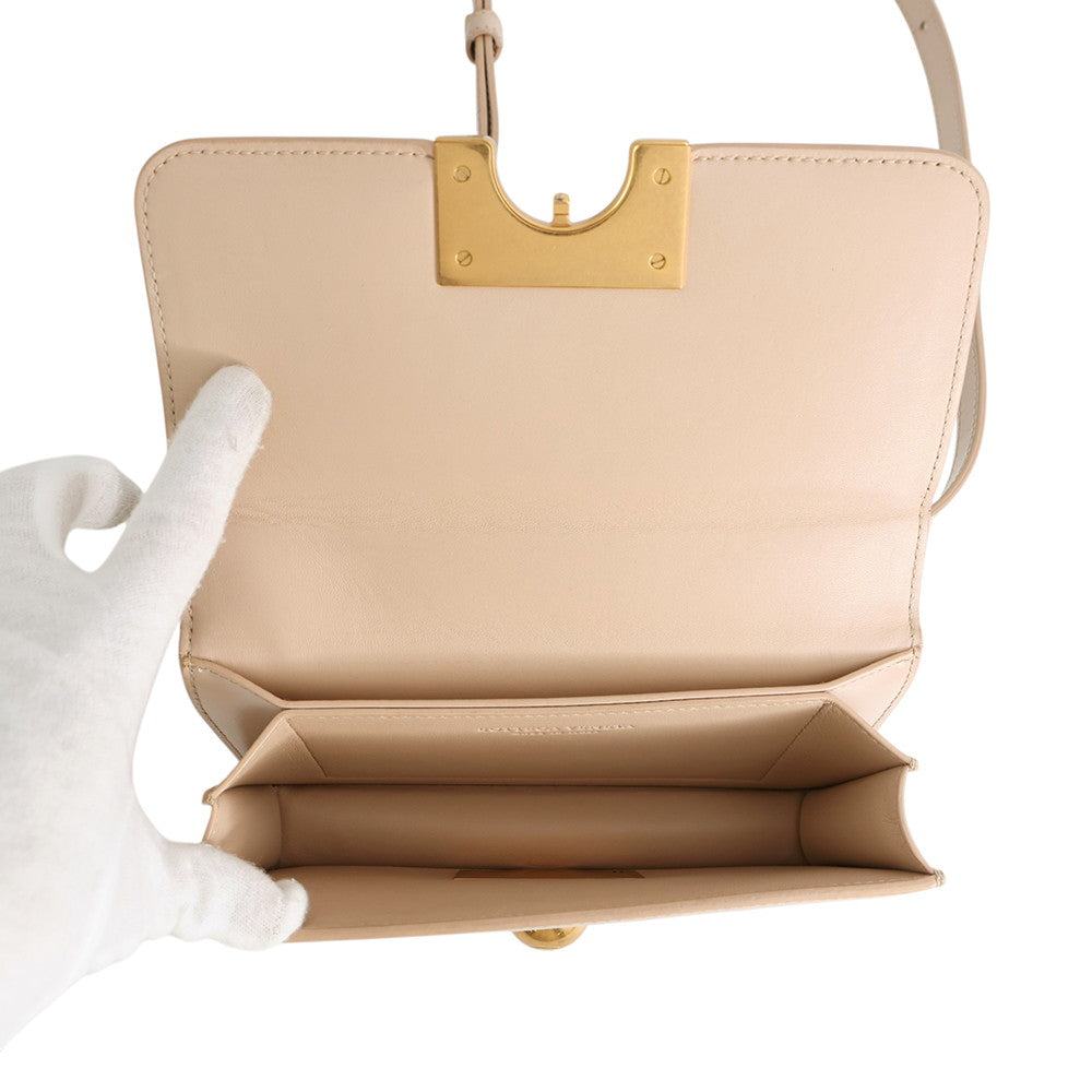 Bottega Veneta The Classic Shoulder Bag Beige Leather Size Mini