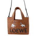 LOEWE Font Tote 2WAY Snafujita Collaboration Brown Raffia Size Small