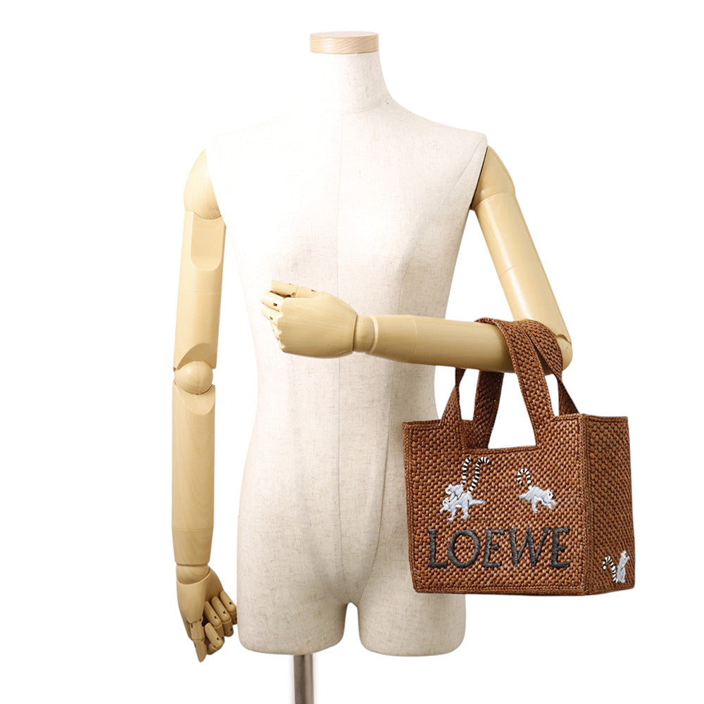 LOEWE Font Tote 2WAY Snafujita Collaboration Brown Raffia Size Small