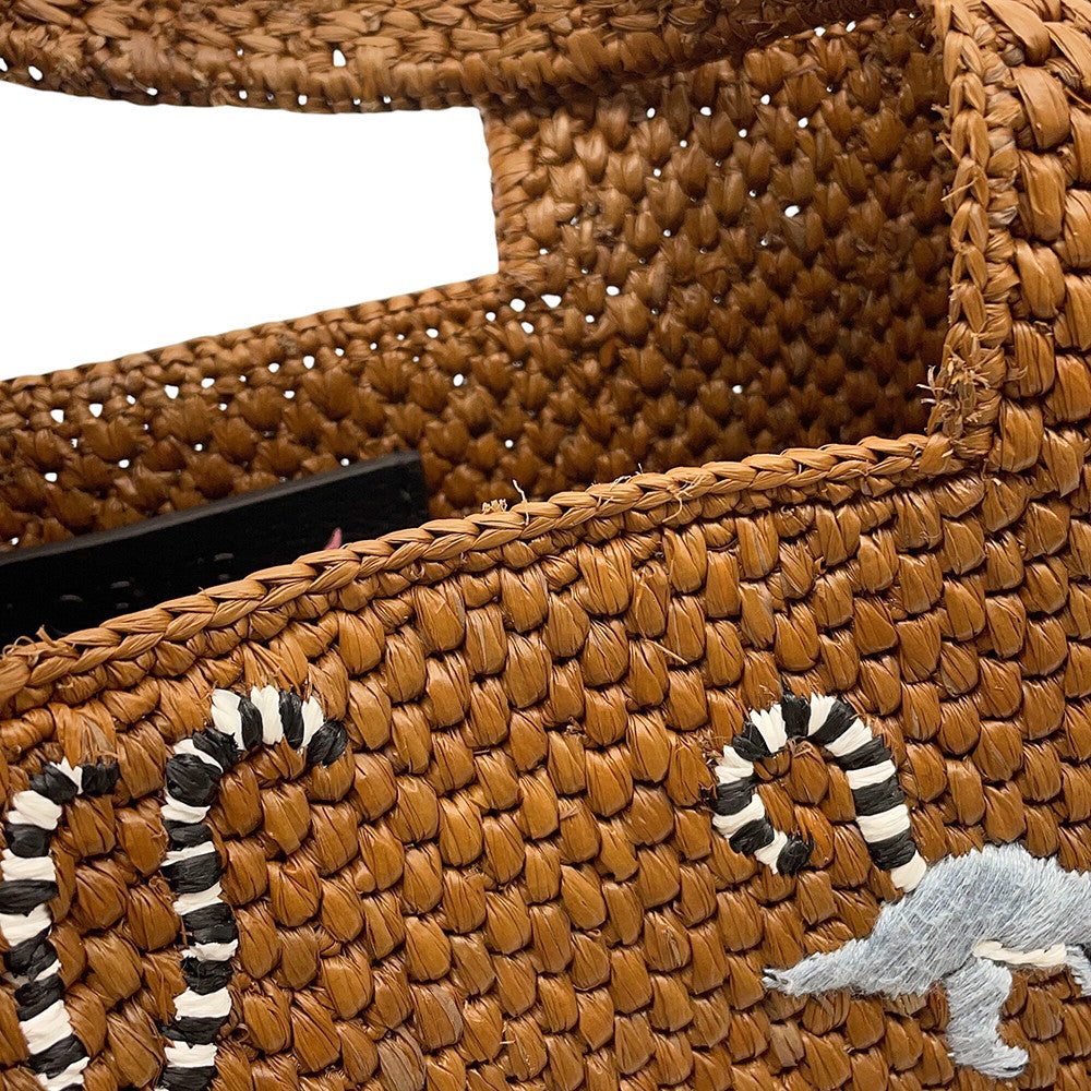 LOEWE Font Tote 2WAY Snafujita Collaboration Brown Raffia Size Small