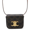 CELINE Triomphe Claude Shoulder Bag Tan10I512DQB.04LU PVC Calf Leather Size Mini