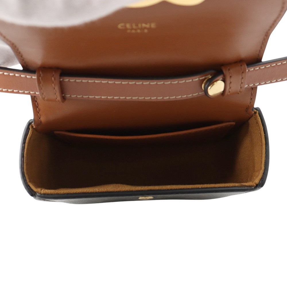 CELINE Triomphe Claude Shoulder Bag Tan10I512DQB.04LU PVC Calf Leather Size Mini