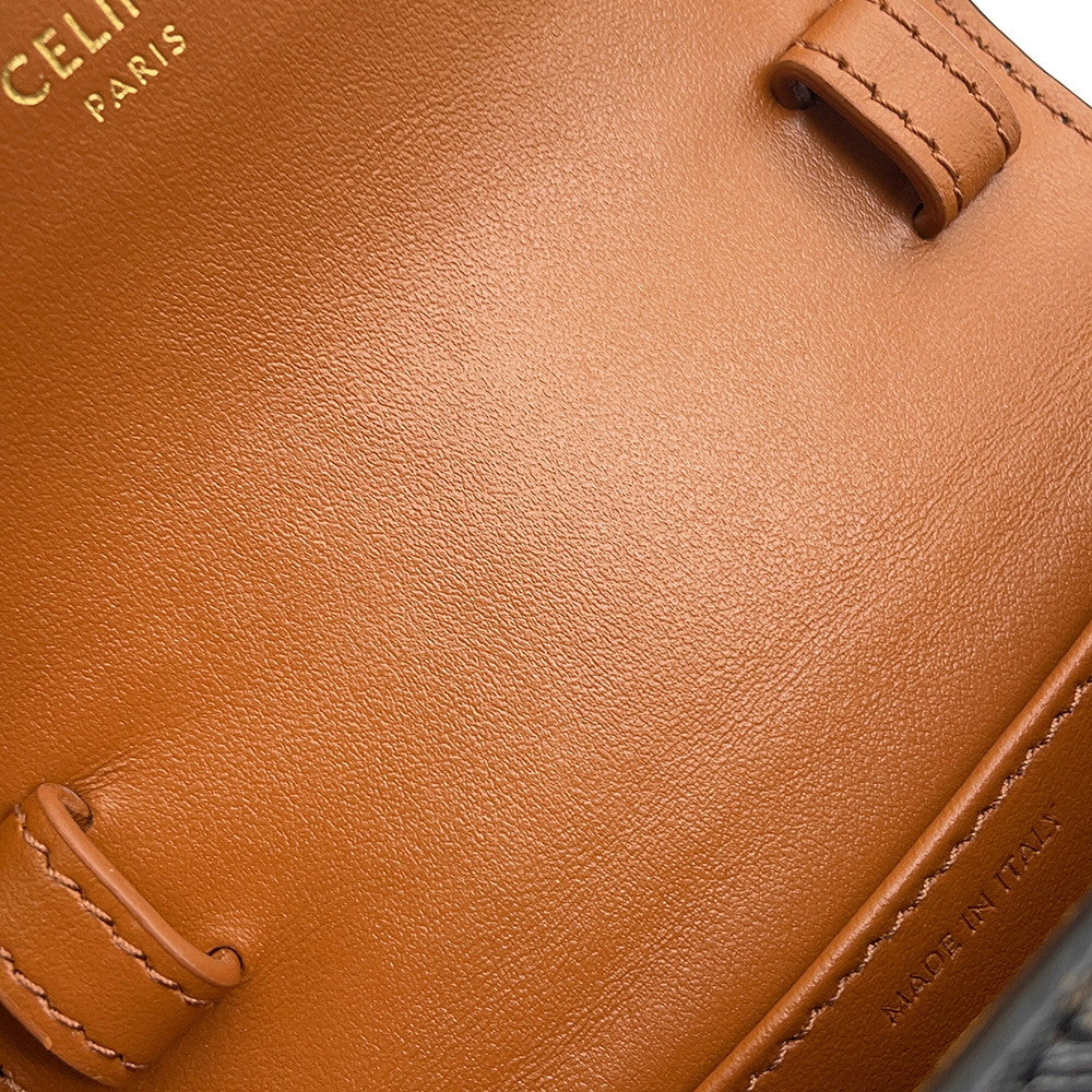 CELINE Triomphe Claude Shoulder Bag Tan10I512DQB.04LU PVC Calf Leather Size Mini