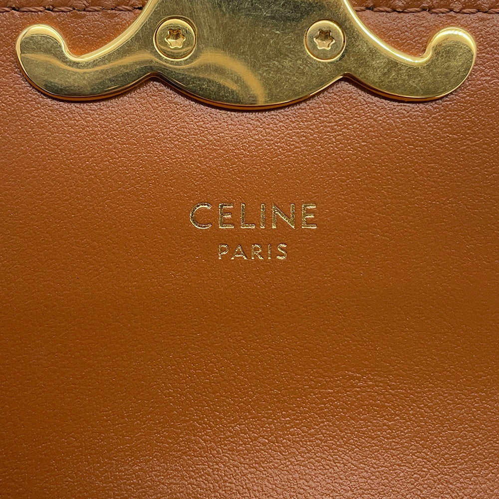 CELINE Triomphe Claude Shoulder Bag Tan10I512DQB.04LU PVC Calf Leather Size Mini