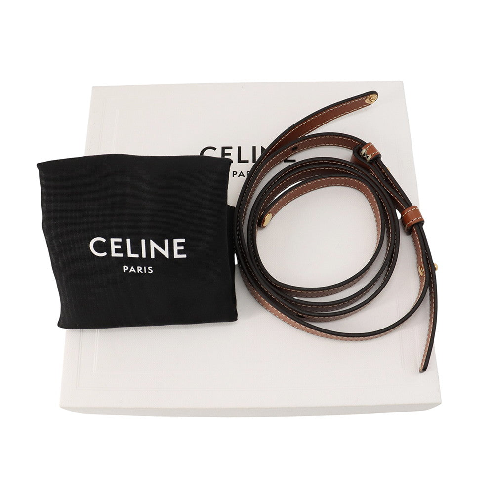 CELINE Triomphe Claude Shoulder Bag Tan10I512DQB.04LU PVC Calf Leather Size Mini