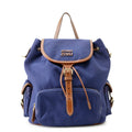 MIUMIU Logo Backpack Blue/Brown5BZ042 Canvas