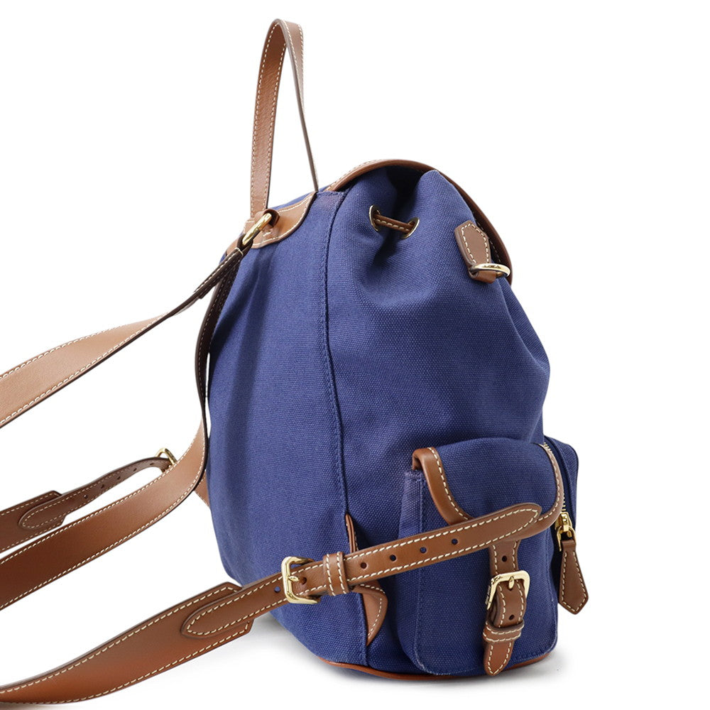 MIUMIU Logo Backpack Blue/Brown5BZ042 Canvas