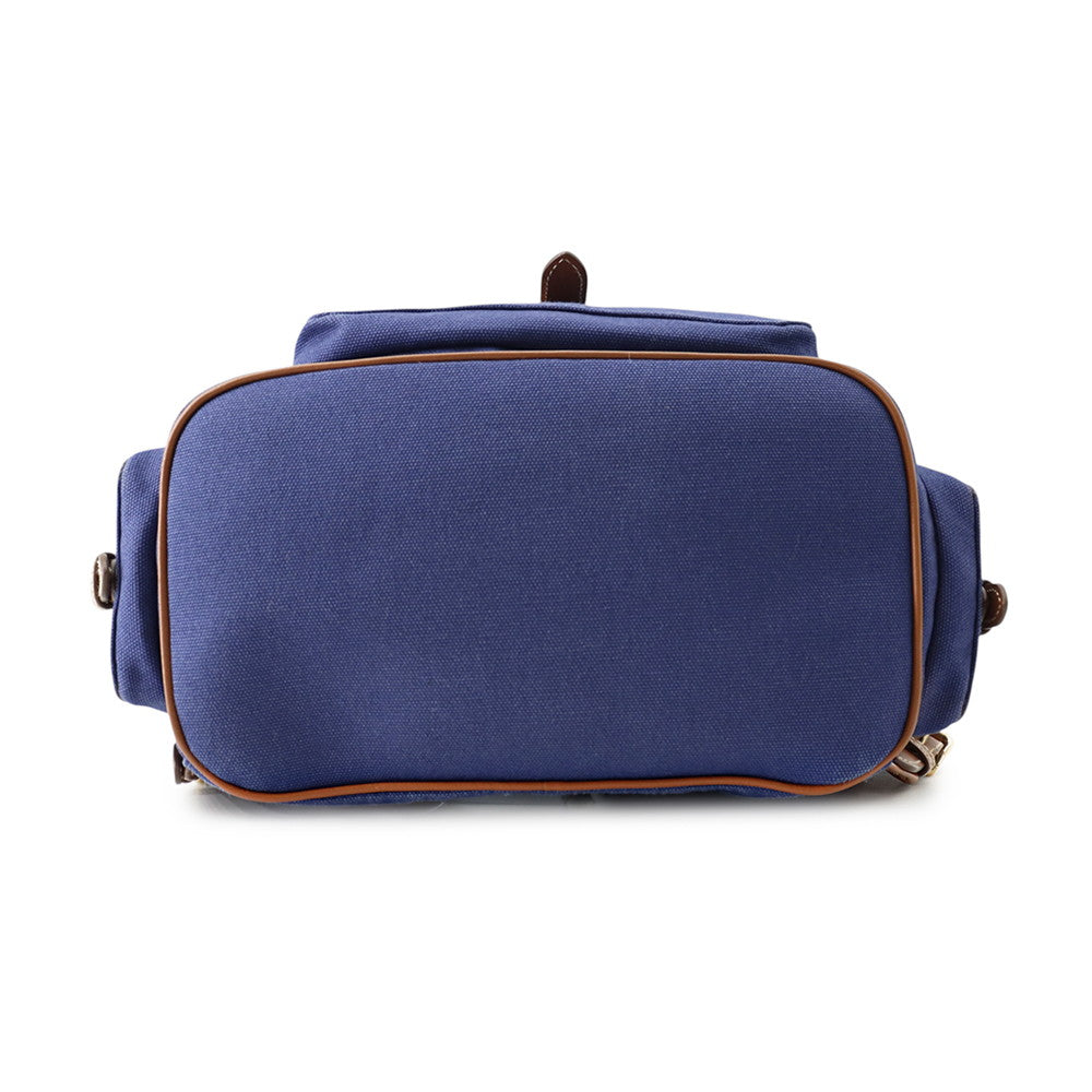 MIUMIU Logo Backpack Blue/Brown5BZ042 Canvas
