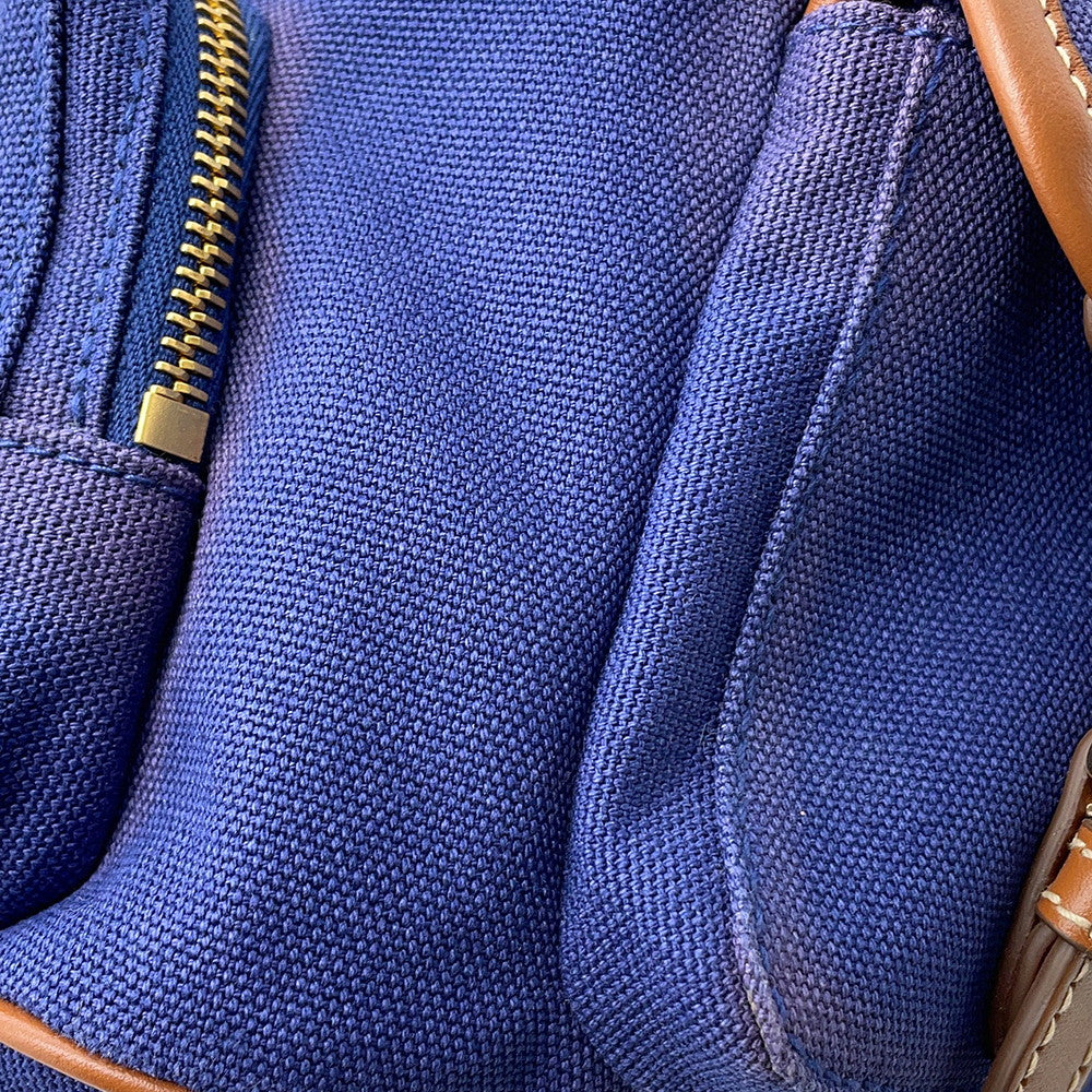 MIUMIU Logo Backpack Blue/Brown5BZ042 Canvas