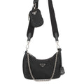 PRADA Re-Edition 2005 2WAYChainShoulder Bag Black1BH204 Nylon