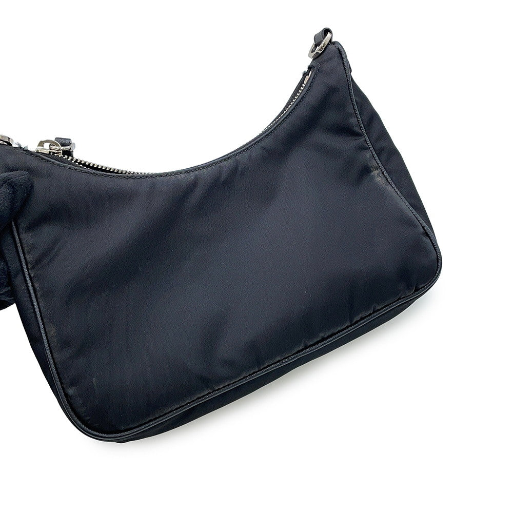 PRADA Re-Edition 2005 2WAYChainShoulder Bag Black1BH204 Nylon