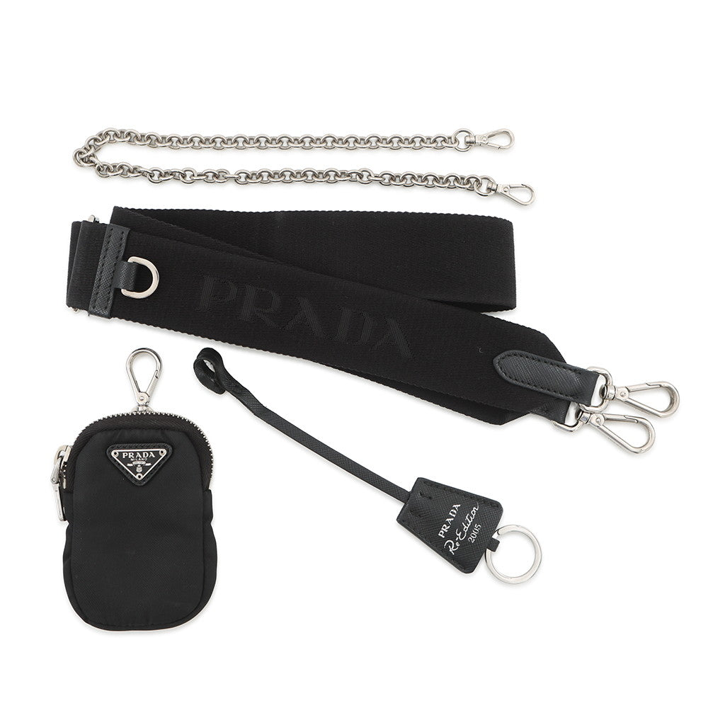PRADA Re-Edition 2005 2WAYChainShoulder Bag Black1BH204 Nylon