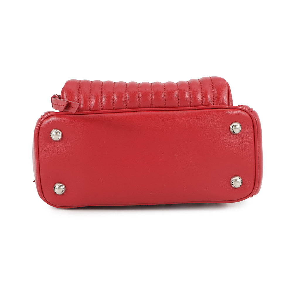 PRADA Diagram Backpack Red1BZ030 Leather