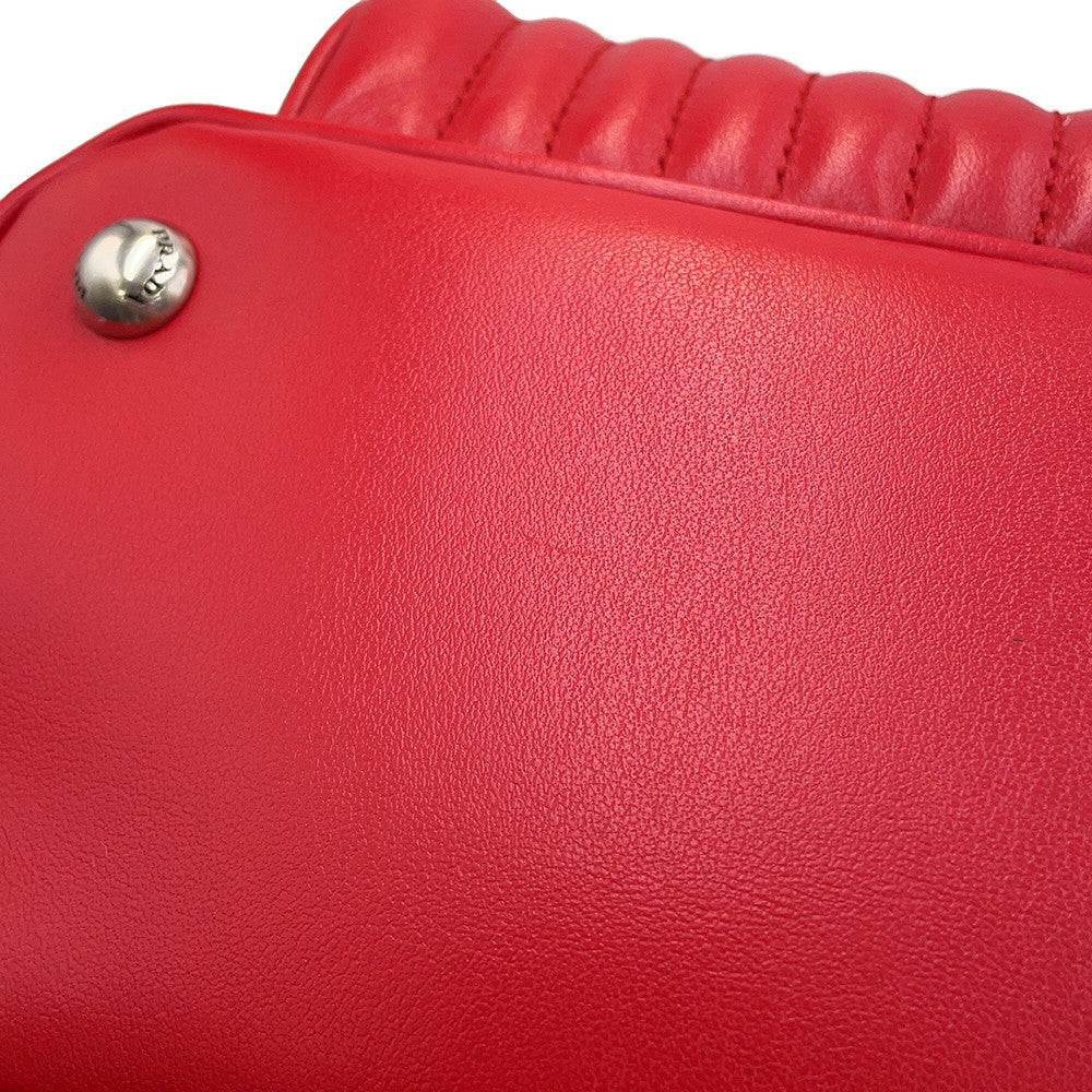 PRADA Diagram Backpack Red1BZ030 Leather