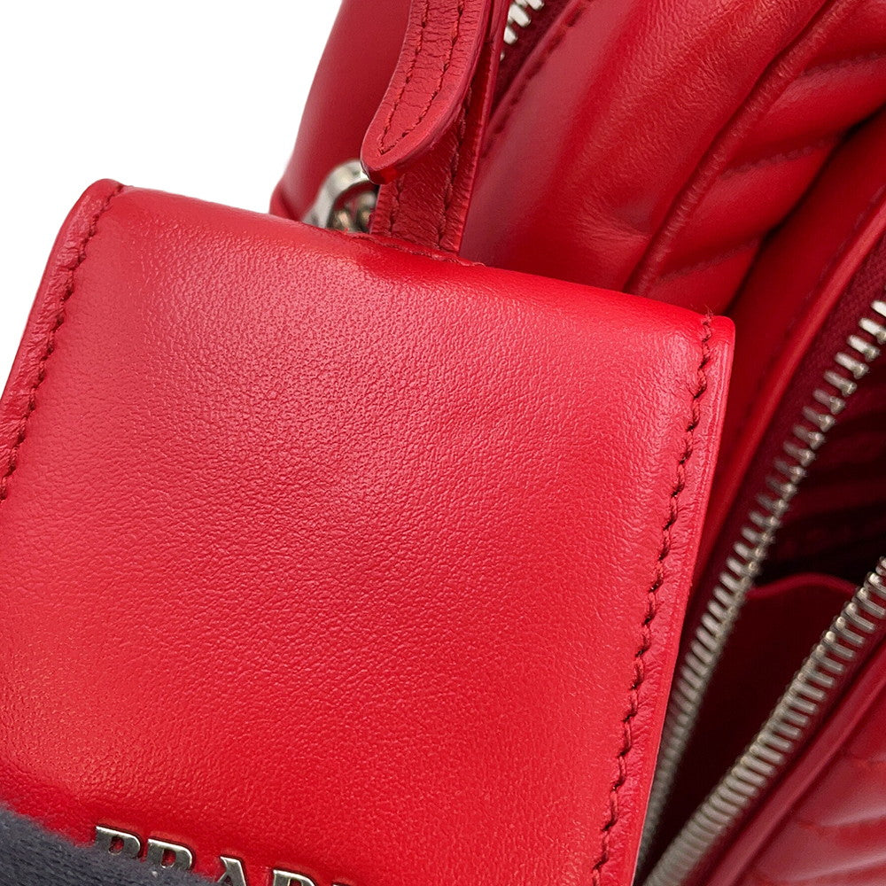 PRADA Diagram Backpack Red1BZ030 Leather