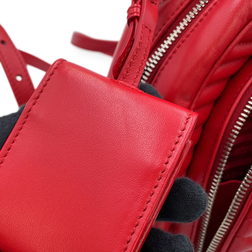 PRADA Diagram Backpack Red1BZ030 Leather