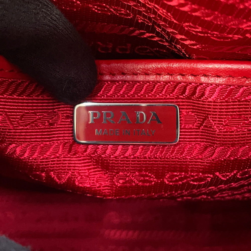 PRADA Diagram Backpack Red1BZ030 Leather