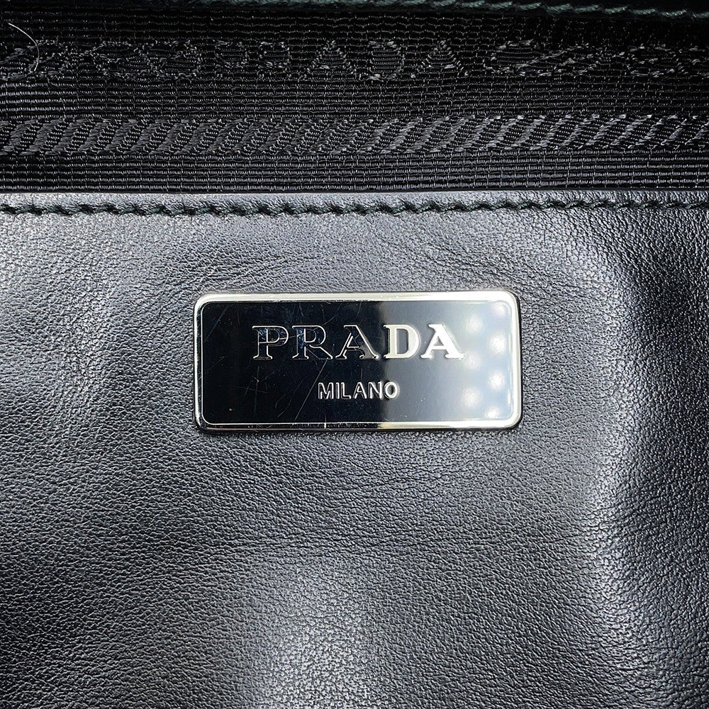 PRADA Leopard Backpack Black/Brown1BZ811 Nylon Leather