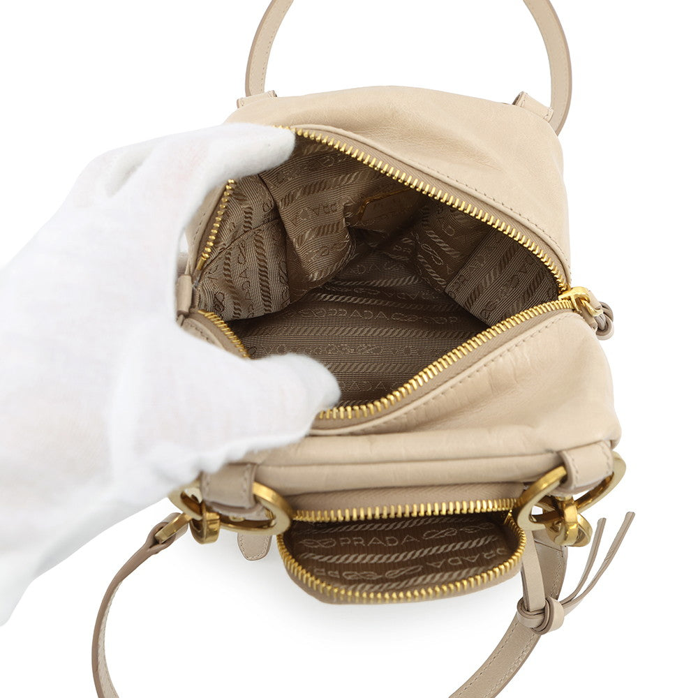 PRADA Top-handle mini bag Beige1BB137_2CYR_F0236_V_OOO Dangle Leather
