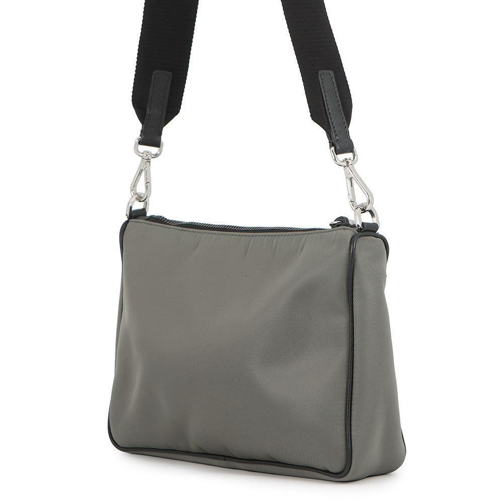 PRADA Triangle Logo Bicolor Shoulder Bag Gray/Black2VH113_064_F0H16 Nylon Leather