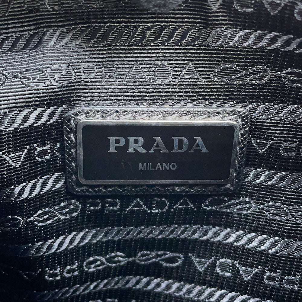 PRADA Triangle Logo Bicolor Shoulder Bag Gray/Black2VH113_064_F0H16 Nylon Leather