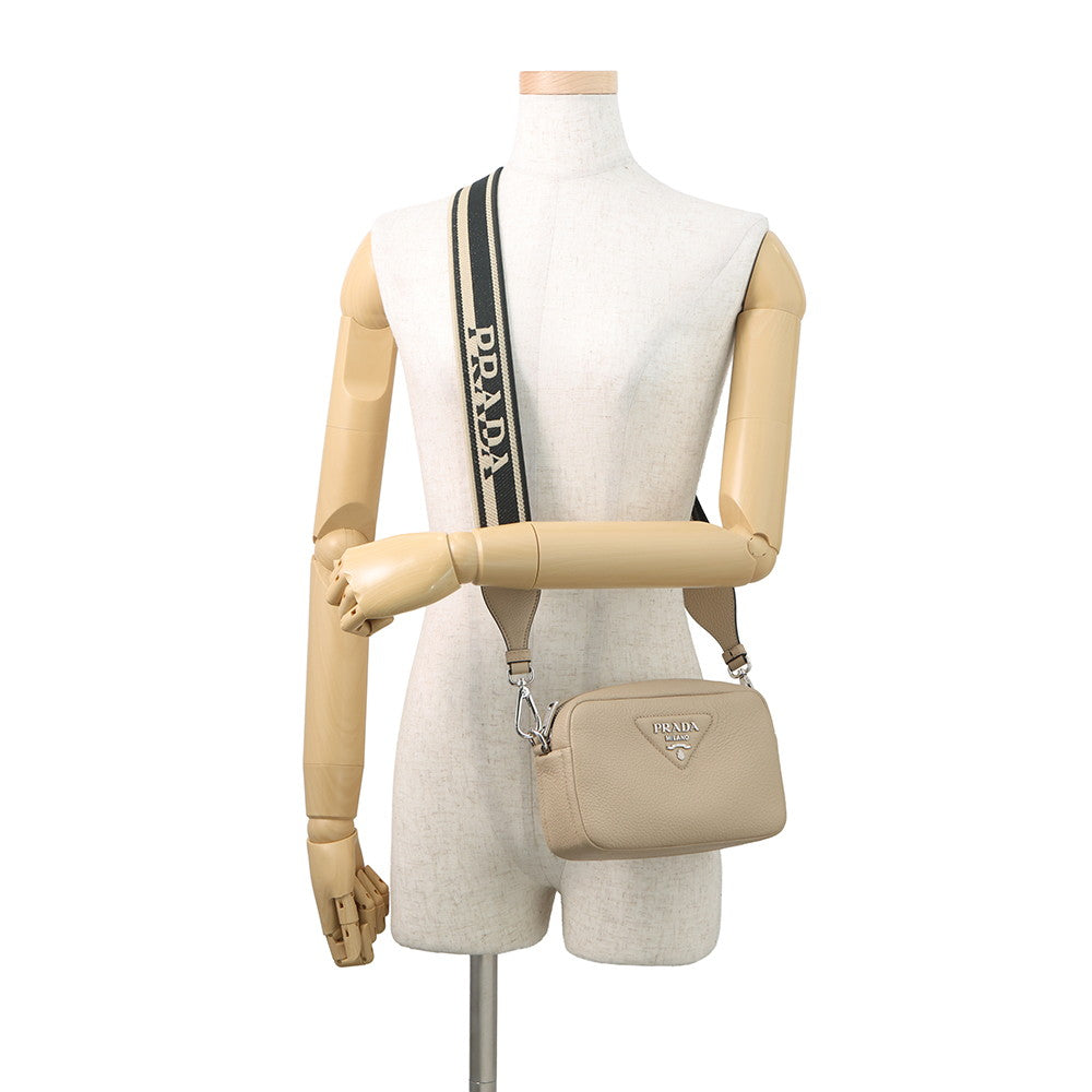 PRADA Vitello Dino Shoulder Bag Sand1BH192_2DKV_F02YP_V_3OO Leather
