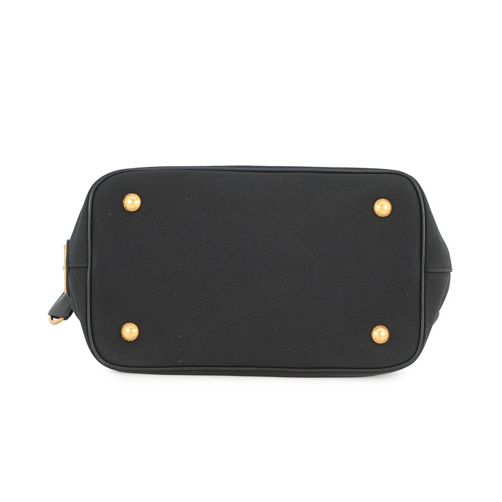 PRADA Jacquard Logo 2-Way Handbag Black1BA172_UCW_F0002 Canvas Leather
