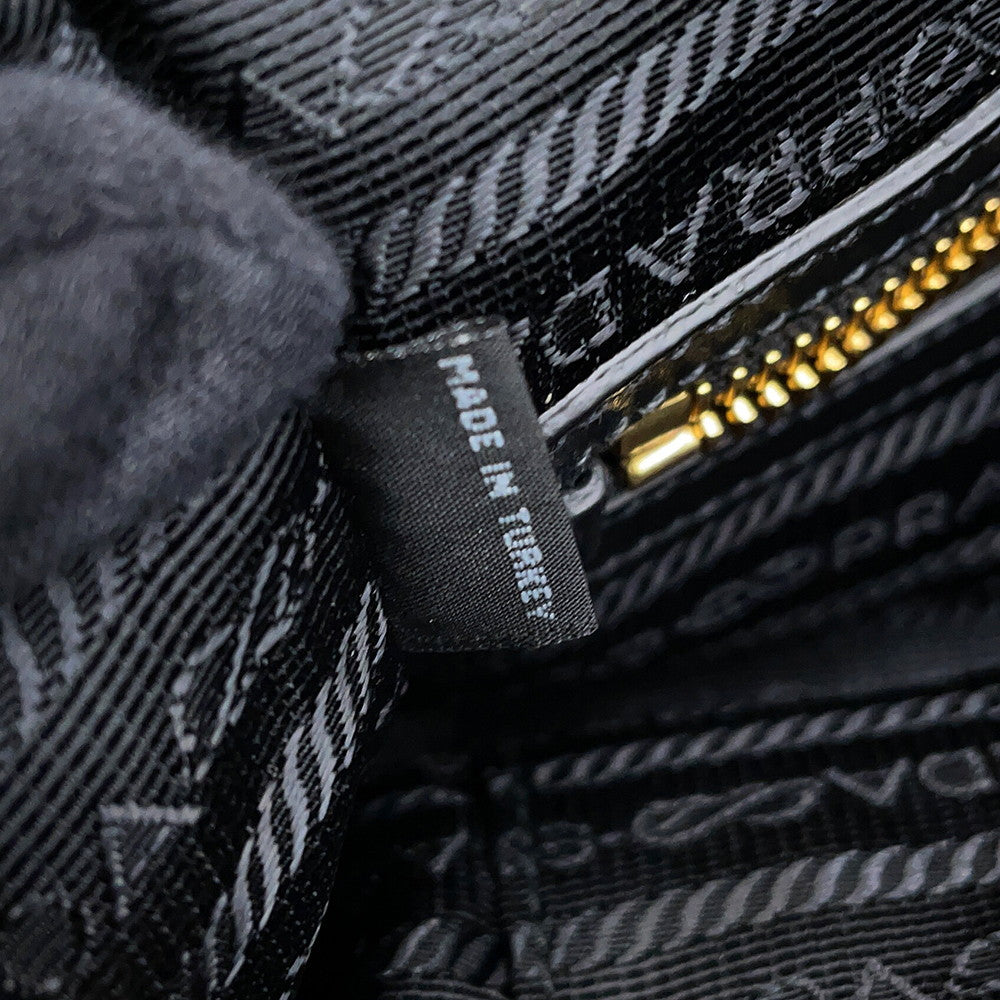 PRADA Jacquard Logo 2-Way Handbag Black1BA172_UCW_F0002 Canvas Leather