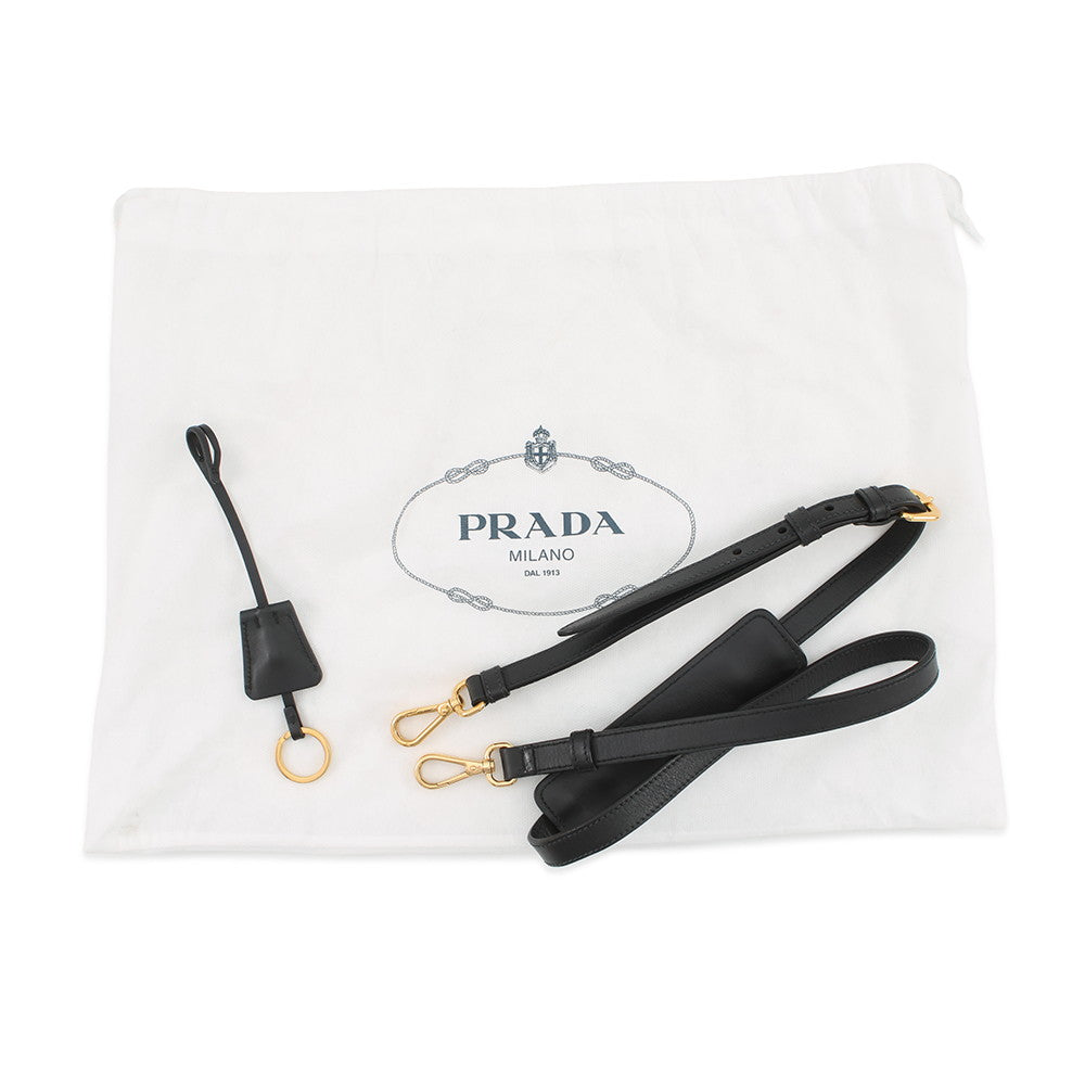 PRADA Jacquard Logo 2-Way Handbag Black1BA172_UCW_F0002 Canvas Leather