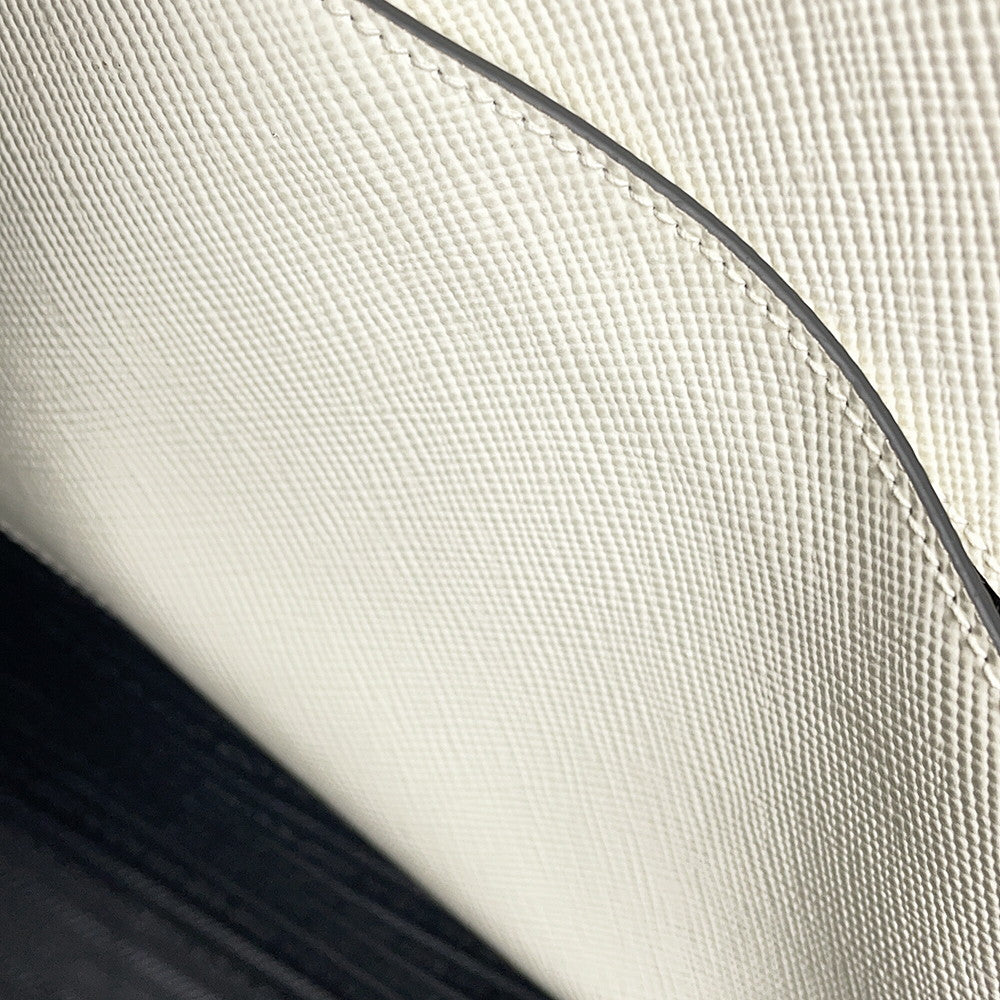 PRADA Saffiano Leather Embossed Logo 2-Way Tote Bag White2VG084 Leather