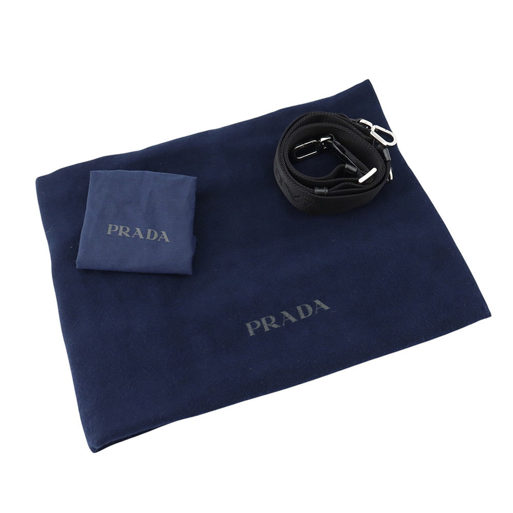 PRADA Saffiano Leather Embossed Logo 2-Way Tote Bag White2VG084 Leather