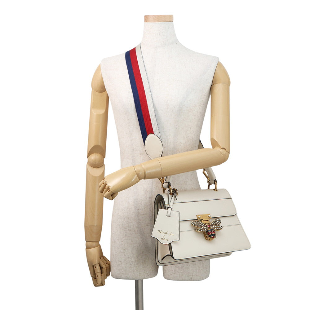 GUCCI Queen Margaret 2-Way Handbag Ivory476541 Leather