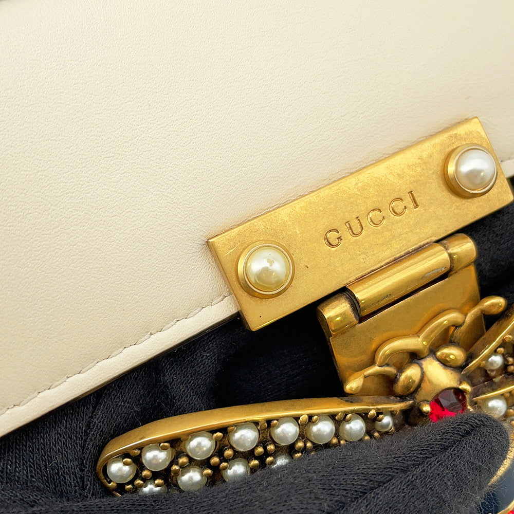 GUCCI Queen Margaret 2-Way Handbag Ivory476541 Leather